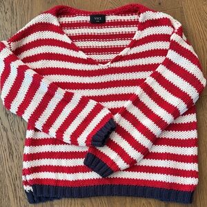 Vici Bold Striped V-Neck Sweater